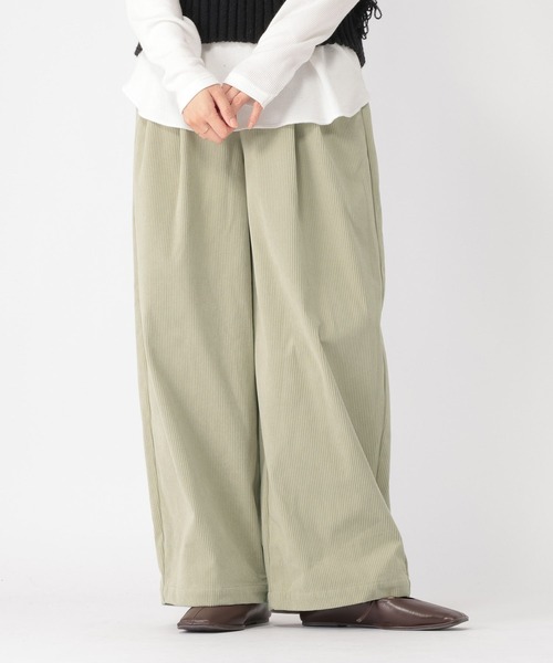 studio CLIP（スタディオクリップ）の「【イージーケア】コーデュロイワイドパンツ[プチ・プラスサイズあり]（その他パンツ・レディース・ネイビー/カーキ/ナチュラル・FREE/PF/ﾌﾘｰ(L)）」の10枚目の写真
