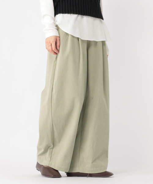 studio CLIP（スタディオクリップ）の「【イージーケア】コーデュロイワイドパンツ[プチ・プラスサイズあり]（その他パンツ・レディース・ネイビー/カーキ/ナチュラル・FREE/PF/ﾌﾘｰ(L)）」の11枚目の写真