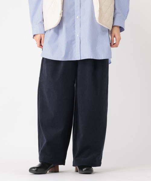 studio CLIP（スタディオクリップ）の「【イージーケア】コーデュロイワイドパンツ[プチ・プラスサイズあり]（その他パンツ・レディース・ネイビー/カーキ/ナチュラル・FREE/PF/ﾌﾘｰ(L)）」の14枚目の写真