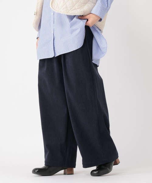 studio CLIP（スタディオクリップ）の「【イージーケア】コーデュロイワイドパンツ[プチ・プラスサイズあり]（その他パンツ・レディース・ネイビー/カーキ/ナチュラル・FREE/PF/ﾌﾘｰ(L)）」の15枚目の写真