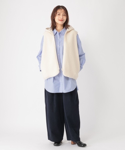 studio CLIP（スタディオクリップ）の「【イージーケア】コーデュロイワイドパンツ[プチ・プラスサイズあり]（その他パンツ・レディース・ネイビー/カーキ/ナチュラル・FREE/PF/ﾌﾘｰ(L)）」の16枚目の写真