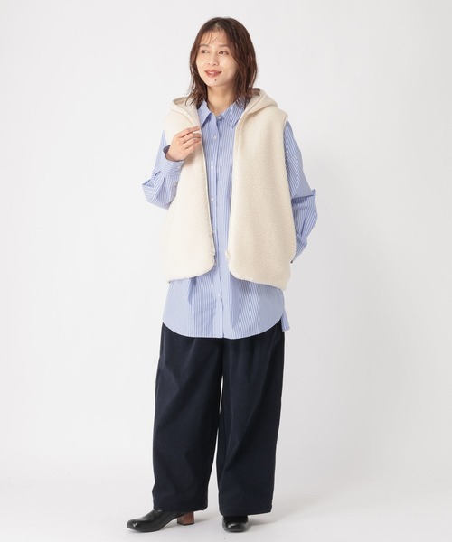 studio CLIP（スタディオクリップ）の「【イージーケア】コーデュロイワイドパンツ[プチ・プラスサイズあり]（その他パンツ・レディース・ネイビー/カーキ/ナチュラル・FREE/PF/ﾌﾘｰ(L)）」の17枚目の写真