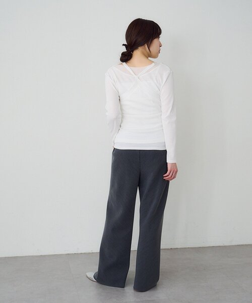 SHENERY（シーナリー）の「シアードッキングロンTEE（Tシャツ/カットソー・レディース・ブラック/オフホワイト・FREE）」の9枚目の写真