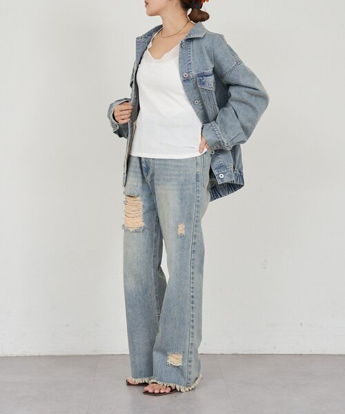 SHENERY（シーナリー）の「シアードッキングロンTEE（Tシャツ/カットソー・レディース・ブラック/オフホワイト・FREE）」の15枚目の写真