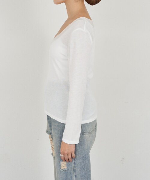 SHENERY（シーナリー）の「シアードッキングロンTEE（Tシャツ/カットソー・レディース・ブラック/オフホワイト・FREE）」の17枚目の写真