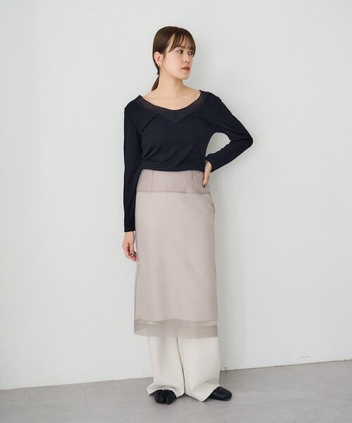 SHENERY（シーナリー）の「シアードッキングロンTEE（Tシャツ/カットソー・レディース・ブラック/オフホワイト・FREE）」の22枚目の写真