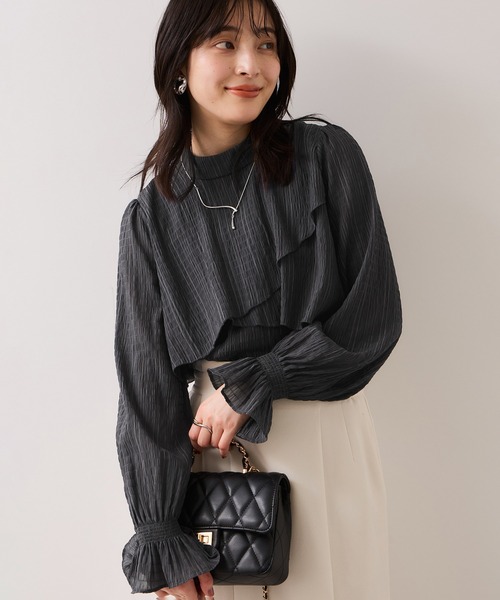 VIS（ビス）の「アシンメトリーティアードブラウス（シャツ/ブラウス・レディース・ホワイト/キナリ/チャコールグレー・FREE）」の22枚目の写真