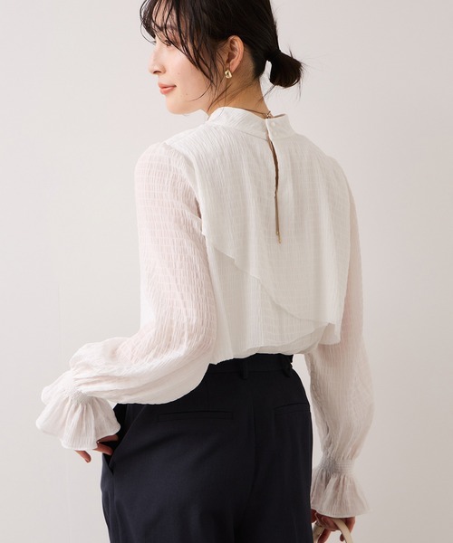 VIS（ビス）の「アシンメトリーティアードブラウス（シャツ/ブラウス・レディース・ホワイト/キナリ/チャコールグレー・FREE）」の17枚目の写真