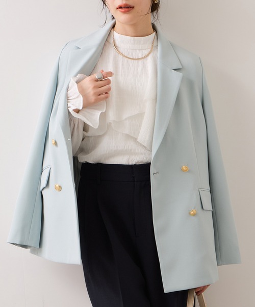 VIS（ビス）の「アシンメトリーティアードブラウス（シャツ/ブラウス・レディース・ホワイト/キナリ/チャコールグレー・FREE）」の19枚目の写真