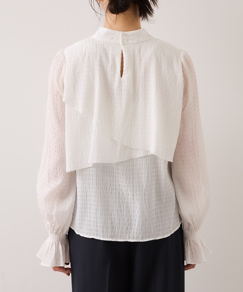 VIS（ビス）の「アシンメトリーティアードブラウス（シャツ/ブラウス・レディース・ホワイト/キナリ/チャコールグレー・FREE）」の11枚目の写真