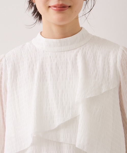 VIS（ビス）の「アシンメトリーティアードブラウス（シャツ/ブラウス・レディース・ホワイト/キナリ/チャコールグレー・FREE）」の12枚目の写真