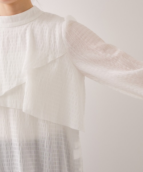 VIS（ビス）の「アシンメトリーティアードブラウス（シャツ/ブラウス・レディース・ホワイト/キナリ/チャコールグレー・FREE）」の13枚目の写真