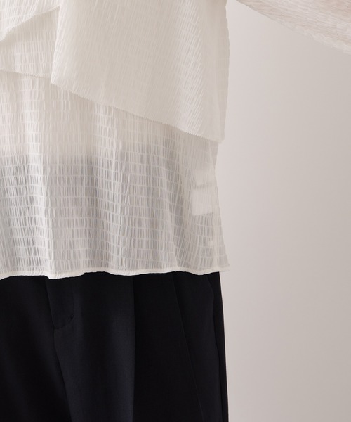 VIS（ビス）の「アシンメトリーティアードブラウス（シャツ/ブラウス・レディース・ホワイト/キナリ/チャコールグレー・FREE）」の14枚目の写真
