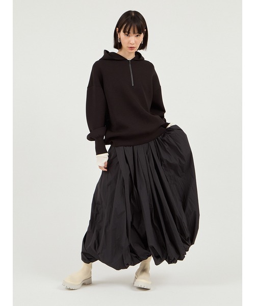 emmi(エミ)の「ダンボールフーディ×スカートセット(ワンピース・レディース・ホワイト/ライトグレー/ブラック・0/1)」の2枚目の写真