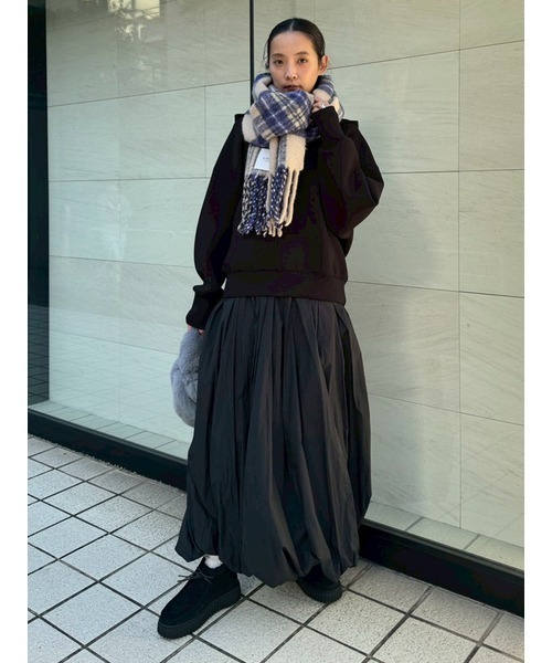 emmi(エミ)の「ダンボールフーディ×スカートセット(ワンピース・レディース・ホワイト/ライトグレー/ブラック・0/1)」の9枚目の写真