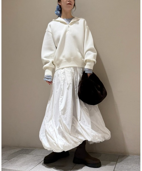 emmi(エミ)の「ダンボールフーディ×スカートセット(ワンピース・レディース・ホワイト/ライトグレー/ブラック・0/1)」の4枚目の写真