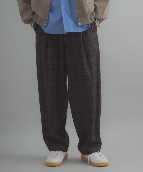 SENSE OF PLACE by URBAN RESEARCH（センスオブプレイスバイアーバンリサーチ）の「チェックバレルレッグワイドパンツ（その他パンツ・メンズ・ネイビー/ブラウン・MEDIUM/LARGE）」の16枚目の写真