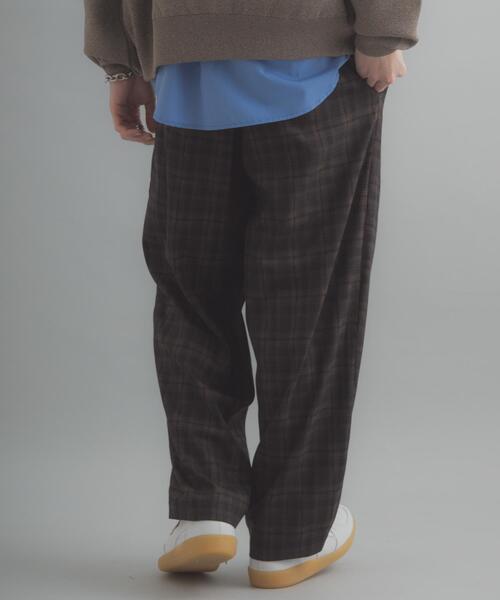 SENSE OF PLACE by URBAN RESEARCH（センスオブプレイスバイアーバンリサーチ）の「チェックバレルレッグワイドパンツ（その他パンツ・メンズ・ネイビー/ブラウン・MEDIUM/LARGE）」の20枚目の写真
