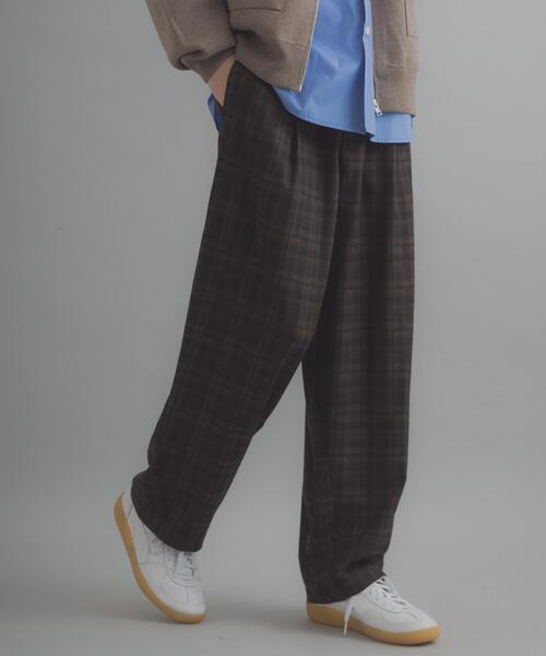 SENSE OF PLACE by URBAN RESEARCH（センスオブプレイスバイアーバンリサーチ）の「チェックバレルレッグワイドパンツ（その他パンツ・メンズ・ネイビー/ブラウン・MEDIUM/LARGE）」の21枚目の写真