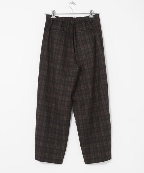 SENSE OF PLACE by URBAN RESEARCH（センスオブプレイスバイアーバンリサーチ）の「チェックバレルレッグワイドパンツ（その他パンツ・メンズ・ネイビー/ブラウン・MEDIUM/LARGE）」の3枚目の写真