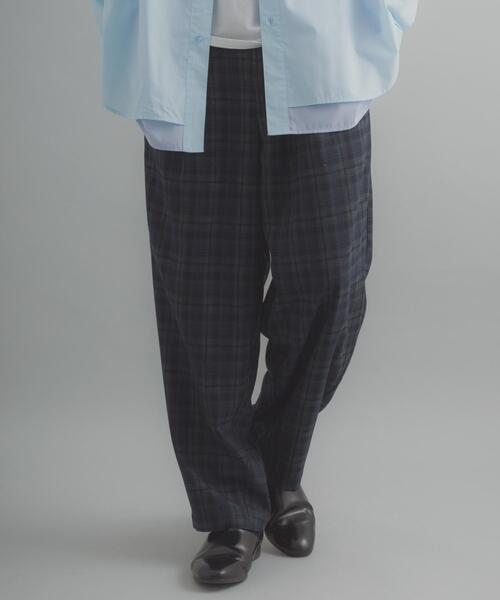 SENSE OF PLACE by URBAN RESEARCH（センスオブプレイスバイアーバンリサーチ）の「チェックバレルレッグワイドパンツ（その他パンツ・メンズ・ネイビー/ブラウン・MEDIUM/LARGE）」の8枚目の写真