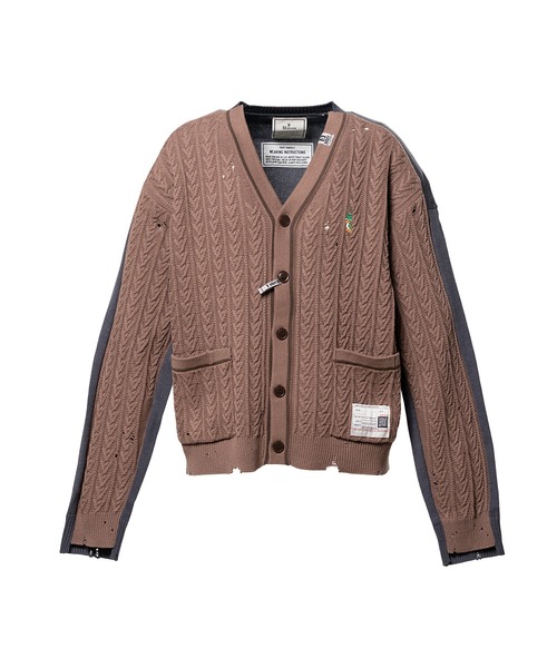 Front Back Combined Knit Cardigan — комбинированный вязаный кардиган