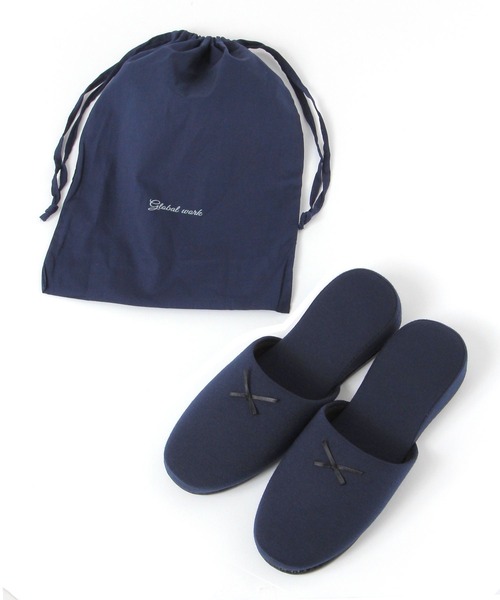 GLOBAL WORK（グローバルワーク）の「巾着付きオケージョンスリッパ/633595（その他シューズ・レディース・ブラック/ネイビー・MEDIUM/LARGE）」の2枚目の写真