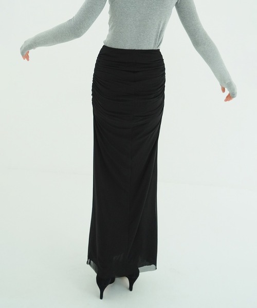 2WAY TULLE GATHERED SKIRT