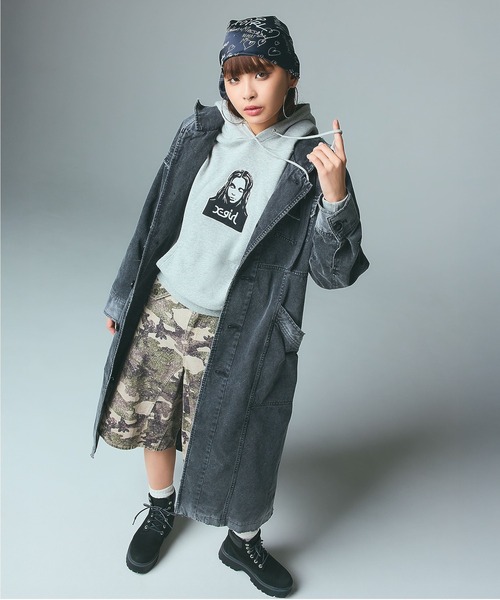 X-girl（エックスガール）の「GRAFFITI SCARF（バンダナ/スカーフ・レディース・ブラック/ホワイト・ONE SIZE）」の20枚目の写真