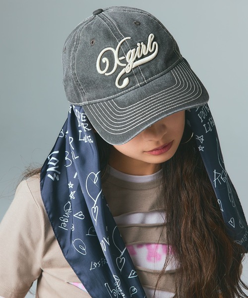 X-girl（エックスガール）の「GRAFFITI SCARF（バンダナ/スカーフ・レディース・ブラック/ホワイト・ONE SIZE）」の21枚目の写真