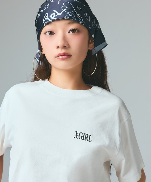 X-girl（エックスガール）の「GRAFFITI SCARF（バンダナ/スカーフ・レディース・ブラック/ホワイト・ONE SIZE）」の6枚目の写真