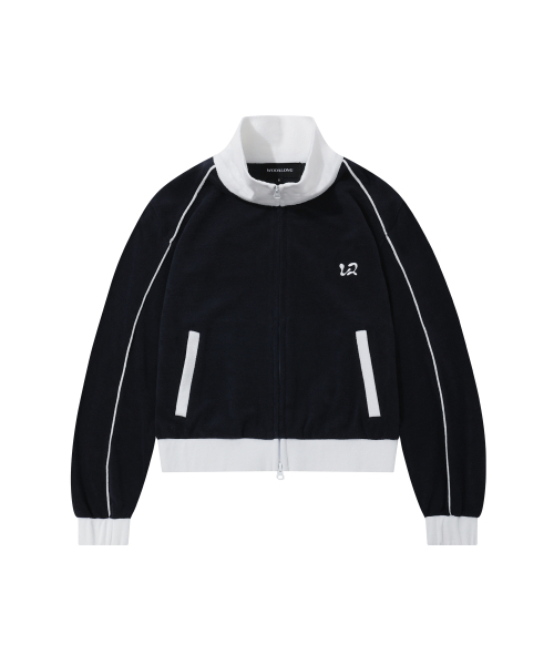 Piping terry zip-up - NAVY
