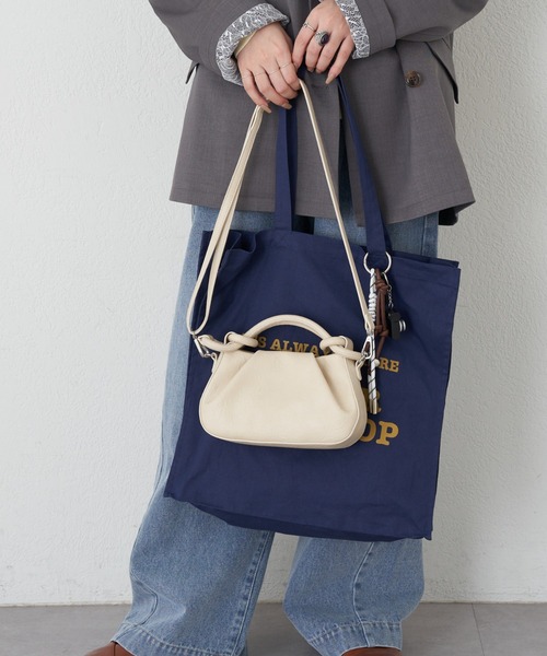 CIAOPANIC TYPY（チャオパニックティピー）の「:カラバリ豊富！A4サイズ収納可能！アソートロゴBAG（トートバッグ・レディース・グリーン/ピンク/ホワイト/ブラウン/ネイビー/オフホワイト・ONE SIZE）」の7枚目の写真