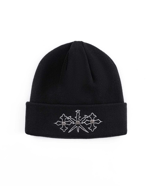 UNKNOWN LONDON（アンノウン・ロンドン）の「ビーニー｜Dagger Cross Embroidery Beanie｜Unknown London（ニットキャップ/ビーニー・メンズ・ブラック・FREE）」の11枚目の写真