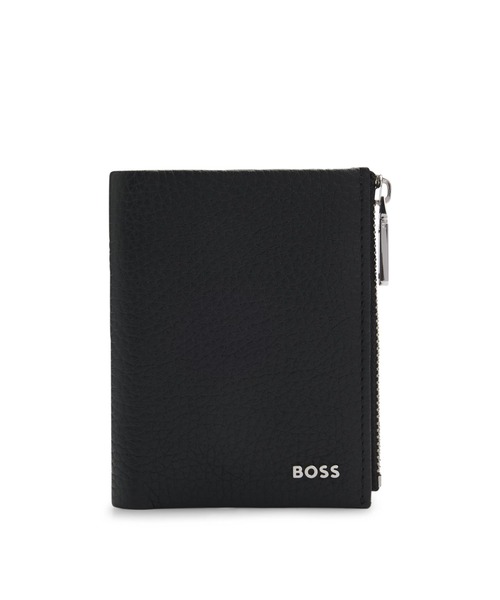 グレインレザー ウォレット メタリック レタリングロゴ（財布）｜BOSS