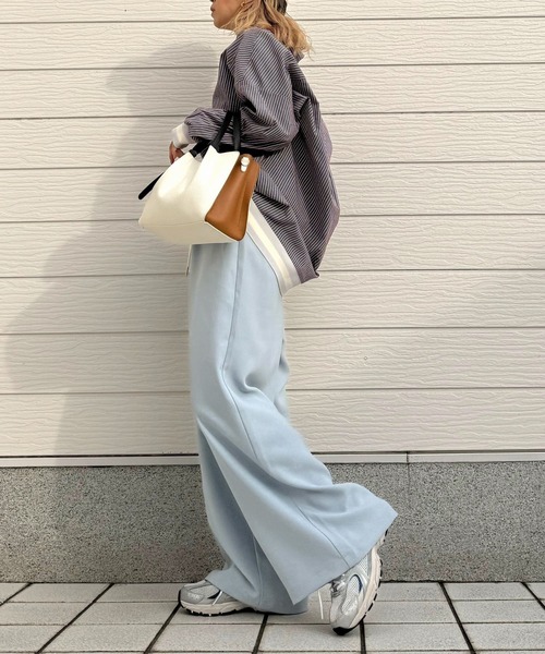 Q（キュー）の「マルチストライプリブドッキングシャツ（シャツ/ブラウス・レディース・グレイッシュブルー/ナチュラル・MEDIUM）」の17枚目の写真