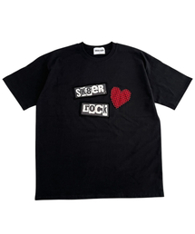 SK8ER ROCK（スケーターロック）の「Love Rock Patchwork T-shirt ((black))（Tシャツ/カットソー）」