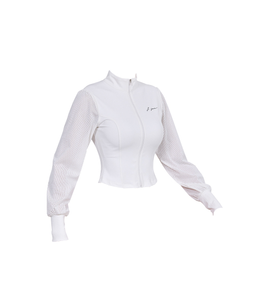 J.JANE(ジェイジェーン)の「メッシュスリーブクロップジャケット(ホワイト)(ジャージ・レディース・その他・S/XS)」の3枚目の写真