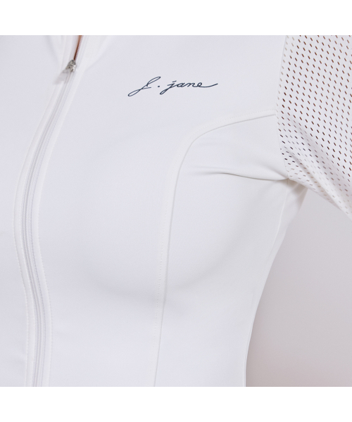 J.JANE(ジェイジェーン)の「メッシュスリーブクロップジャケット(ホワイト)(ジャージ・レディース・その他・S/XS)」の5枚目の写真