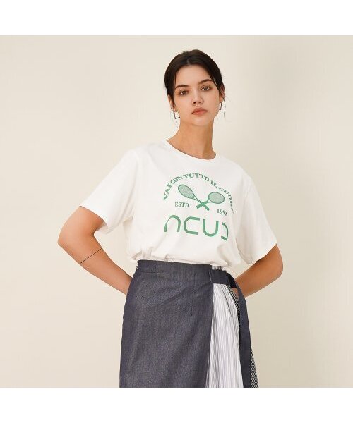 ACUD(アクド)の「Logo Printed Half Sleeve T-shirt_White(Tシャツ/カットソー・レディース・ホワイト・FREE)」の1枚目の写真