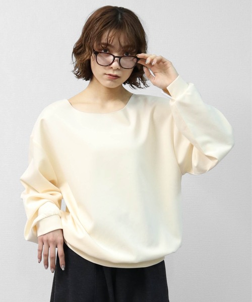 THE CELL.(ザセルドット)の「ボートネック ルーズサイズ ボンディングスウェット BOAT NECK LOOSE-FIT BONDING SWEATSHIRT(スウェット・レディース・グレー/アイボリー・FREE)」の21枚目の写真