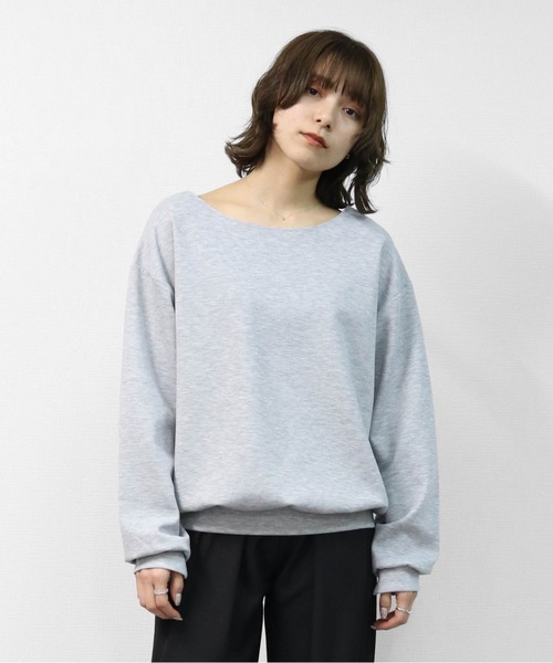 THE CELL.(ザセルドット)の「ボートネック ルーズサイズ ボンディングスウェット BOAT NECK LOOSE-FIT BONDING SWEATSHIRT(スウェット・レディース・グレー/アイボリー・FREE)」の22枚目の写真