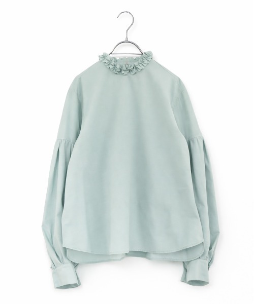 Marilyn Moon(マリリンムーン)の「tuck frill volume sleeve blouse(シャツ/ブラウス・レディース・アイボリー/ネイビー/ミント/ホワイト・FREE)」の3枚目の写真