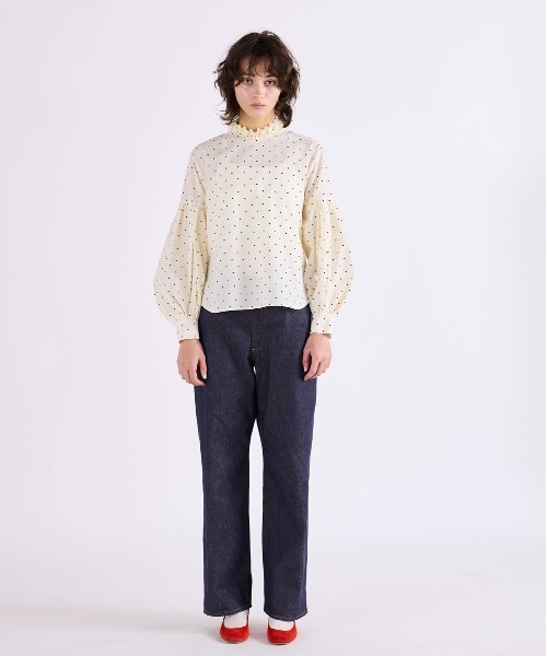 Marilyn Moon(マリリンムーン)の「tuck frill volume sleeve blouse(シャツ/ブラウス・レディース・アイボリー/ネイビー/ミント/ホワイト・FREE)」の9枚目の写真