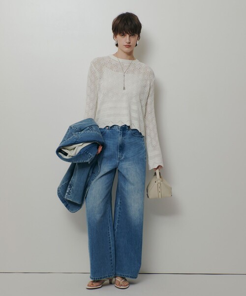 allureville（アルアバイル）の「レースニットプルオーバー（ニット/セーター・レディース・オフホワイト/ブラック・2）」の7枚目の写真