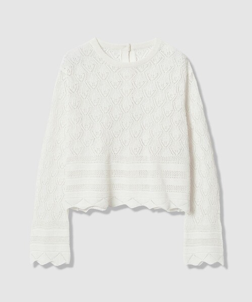 allureville（アルアバイル）の「レースニットプルオーバー（ニット/セーター・レディース・オフホワイト/ブラック・2）」の8枚目の写真