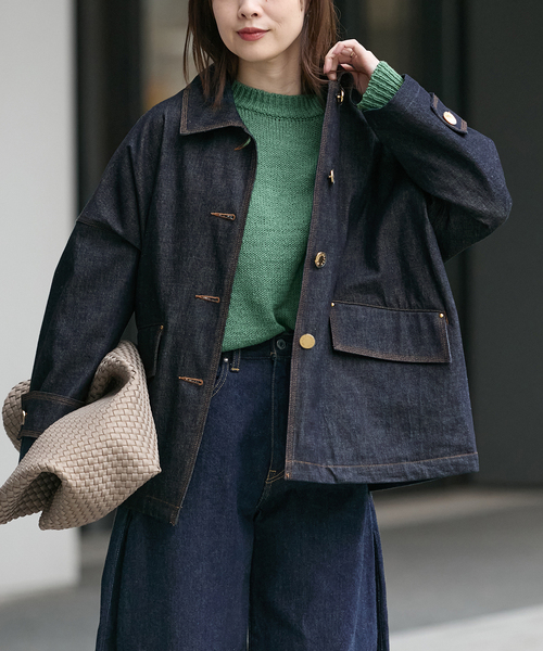 Mackintosh（マッキントッシュ）の「別注【MACKINTOSH/マッキントッシュ】HUMBIE DENIM JACKET MB：コート（ステンカラーコート・レディース・ネイビー・10/8/6）」の22枚目の写真