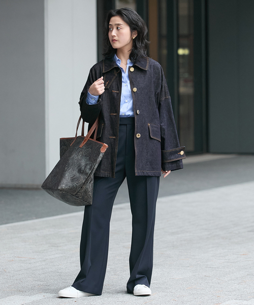 Mackintosh（マッキントッシュ）の「別注【MACKINTOSH/マッキントッシュ】HUMBIE DENIM JACKET MB：コート（ステンカラーコート・レディース・ネイビー・10/8/6）」の21枚目の写真