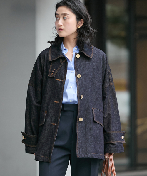 Mackintosh（マッキントッシュ）の「別注【MACKINTOSH/マッキントッシュ】HUMBIE DENIM JACKET MB：コート（ステンカラーコート・レディース・ネイビー・10/8/6）」の19枚目の写真