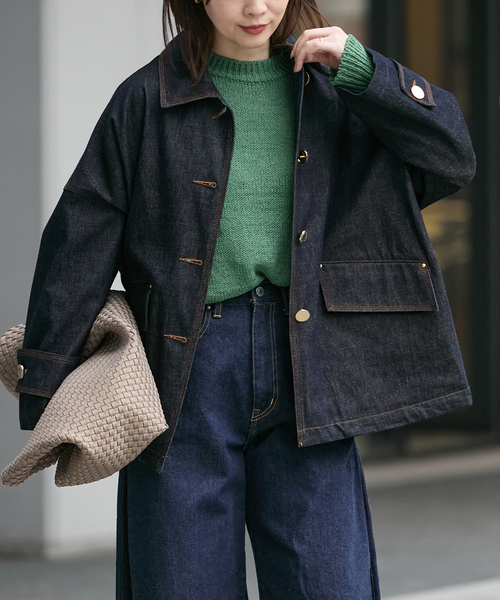 Mackintosh（マッキントッシュ）の「別注【MACKINTOSH/マッキントッシュ】HUMBIE DENIM JACKET MB：コート（ステンカラーコート・レディース・ネイビー・10/8/6）」の17枚目の写真